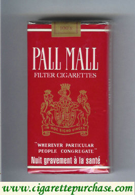Pall Mall Filter Cigarettes red 100s cigarettes soft box